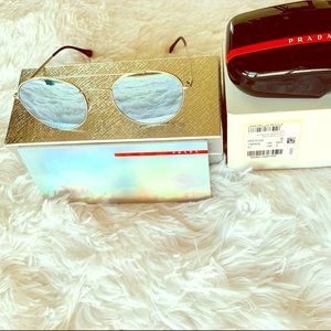 New Prada 51mm Phantos Matte Round Sunglasses